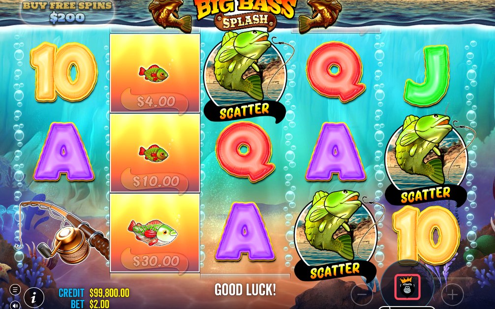 Fisherman WILD collecting MONEY values on fish symbols